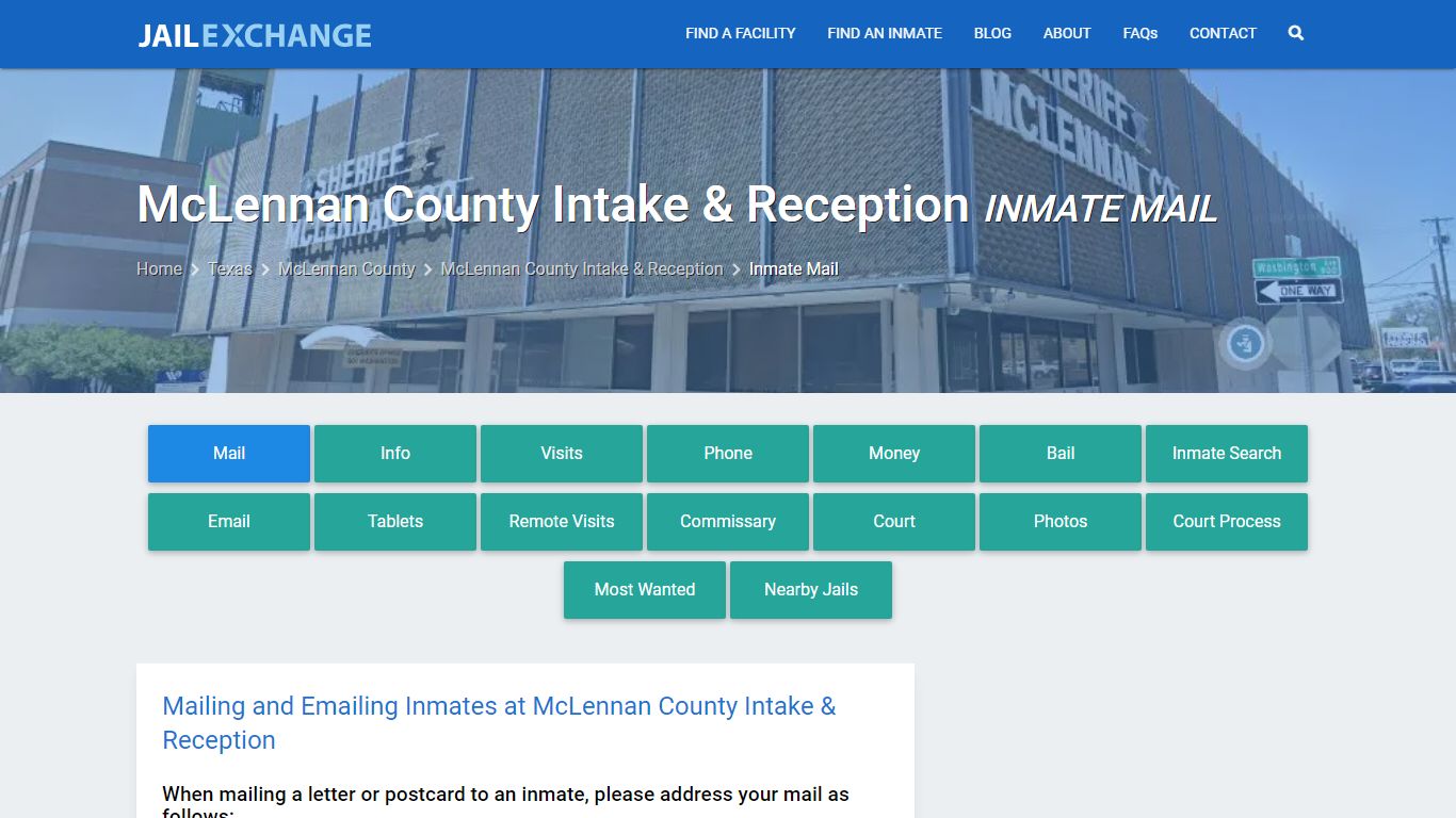 Inmate Mail - McLennan County Intake & Reception, TX - Jail Exchange